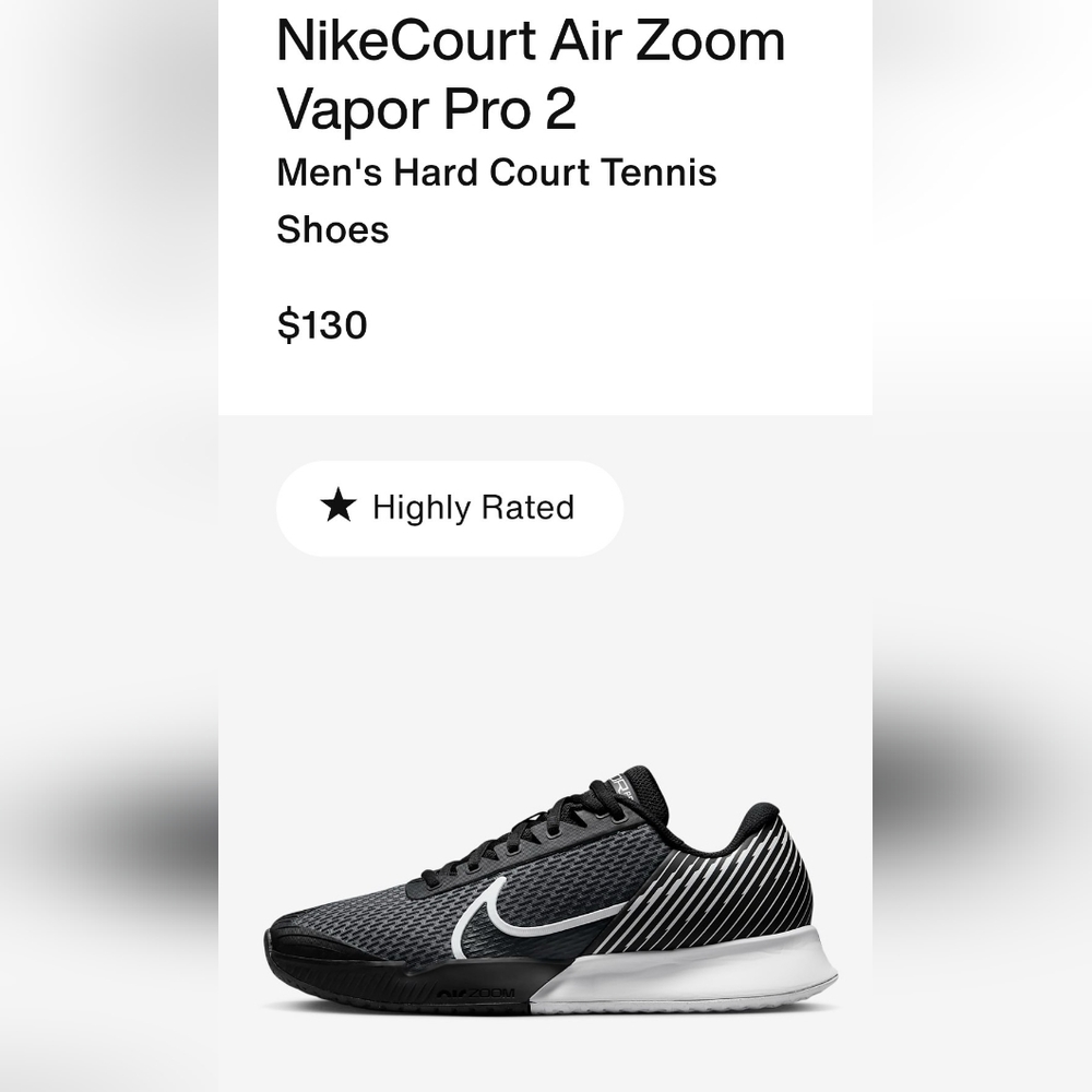 Nike Court Air Zoom Vapor 2 Men's  Hard Court Tennis Shoes